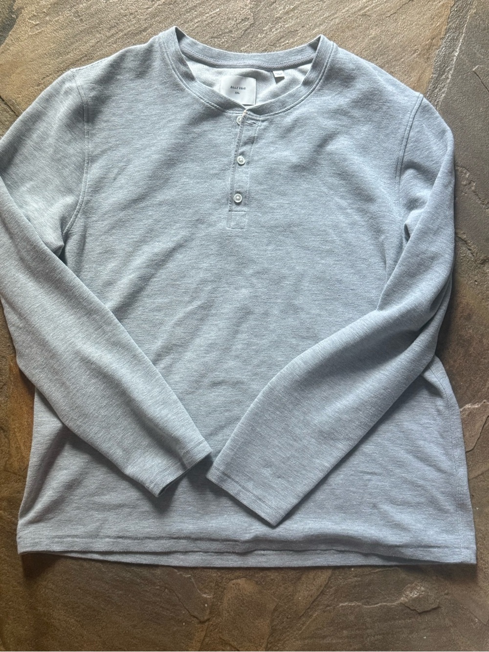 Billy Reid Men’s XXL Heather Gray Long Sleeve Henley Shirt